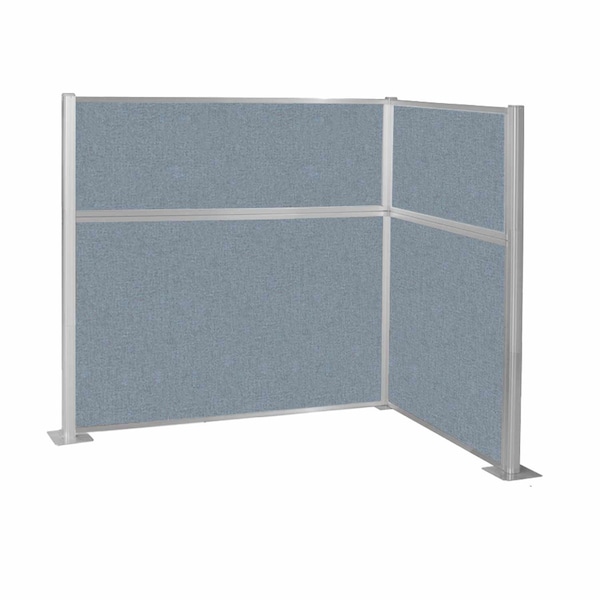 Pre-Configured Hush Panel Cubicle (L Shape) 6' x 4' L-Build Powder Blue Fabric